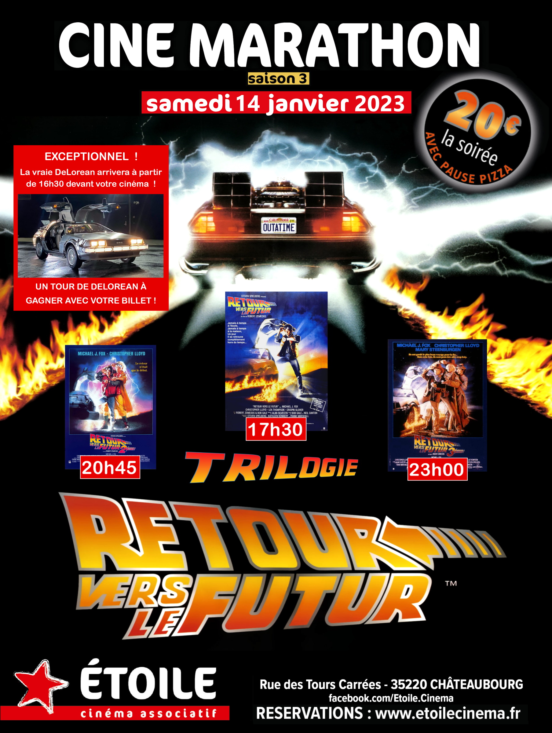 Un tour de DELOREAN à gagner lors du cinémarathon RETOUR VERS LE FUTUR le 14 janvier